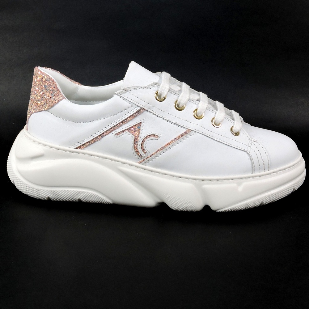 ALBERTO CICCIOLI 🇮🇹 WOMEN'S WHITE LEATHER COMFORT FASHION SNEAKERS